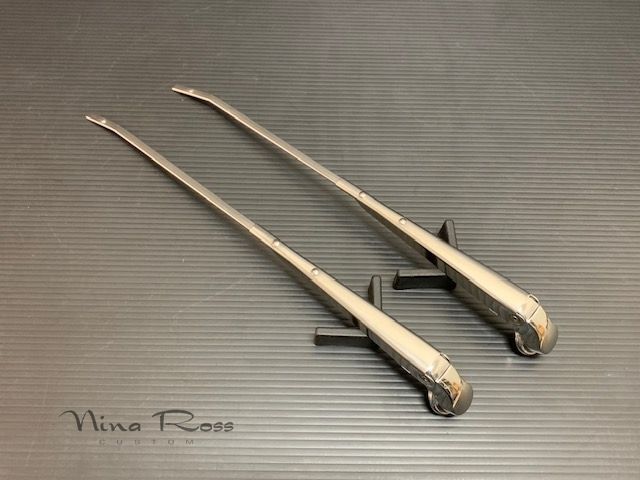 61 62 63 64 シボレー インパラ ワイパーアーム 2本 ステンポリッシュ カマロ シェベル エルカミーノ 新品　1961 1962 1963 1964