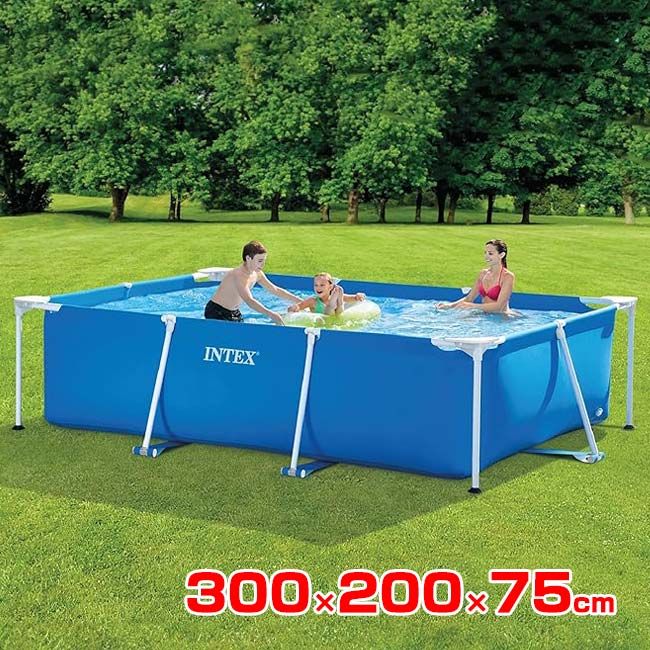 INTEX(インテックス) Rectangular レクタングラ フレーム プール 長方形大型プール 300×200×75cm ※カバー無し※ 28272NP ブルー(26y3m)(451569953)