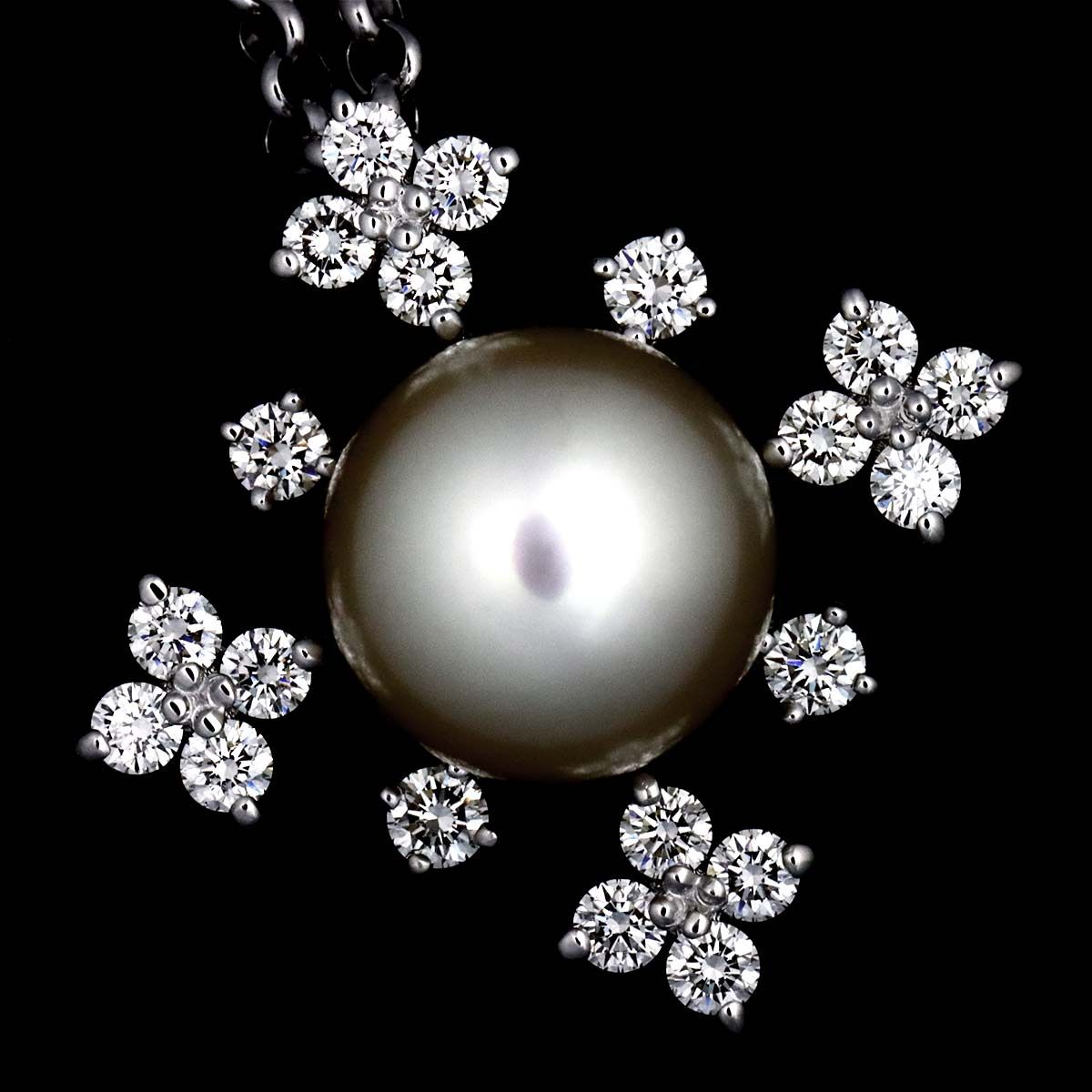 田崎真珠 タサキ TASAKI K18 アコヤ真珠 ダイヤモンドネックレスパール