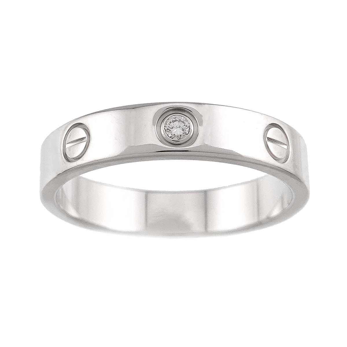 カルティエ Cartier ラブ スモール SM #55 リング ダイヤ 1P K18 WG