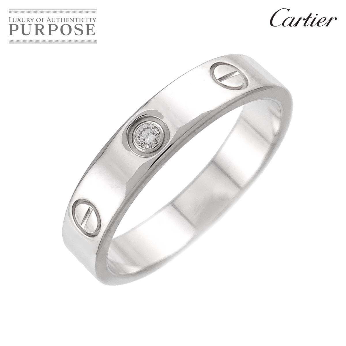 カルティエ Cartier ラブ スモール SM #55 リング ダイヤ 1P K18 WG