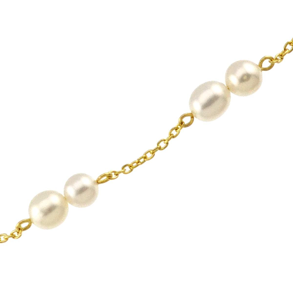タサキ TASAKI 淡水真珠 4.8-4.4mm ブレスレット 16.5cm K18 YG 