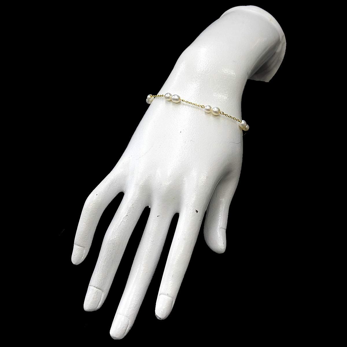 タサキ TASAKI 淡水真珠 4.8-4.4mm ブレスレット 16.5cm K18 YG 