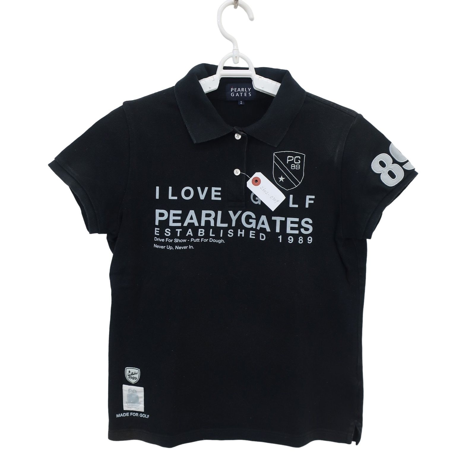 PEARLY GATES(パーリーゲイツ) ポロシャツ 黒 レディース 2 055 PEARLY GATES(パーリーゲイツ) ポロシャツ 黒 レディース 2 055