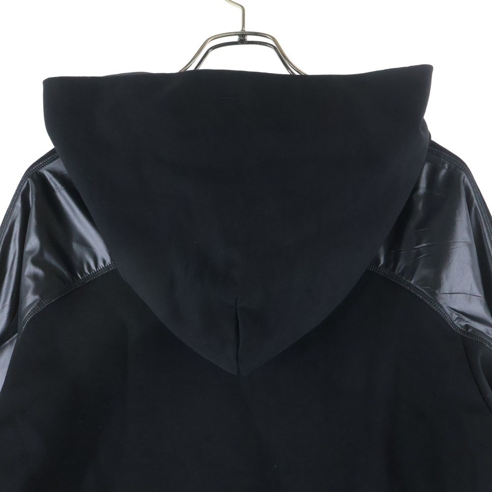 MONCLER モンクレール 23AW FELPA CON AAPPUCCIO ナイロン切替ロゴプリントプルオーバーパーカーブラック I20938G00008 809KR MONCLER (モンクレール) 23AW FELPA CON AAPPUCCIO ナイロン切替ロゴ