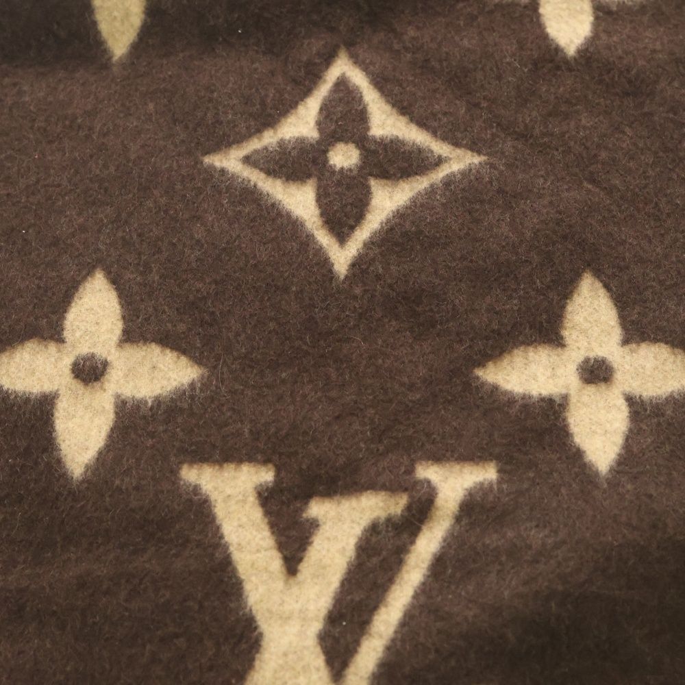 LOUIS VUITTON ルイヴィトン エシャルプ レイキャビック モノグラム カシミヤ フリンジ マフラー ブラウン/ベージュ LOUIS VUITTON (ルイヴィトン) エシャルプ レイキャビック モノグラム