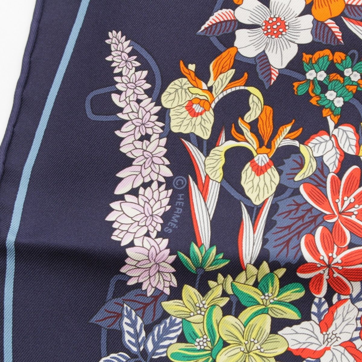 エルメス シルク カレ90 Planifleurs プラニフルール フラワー 