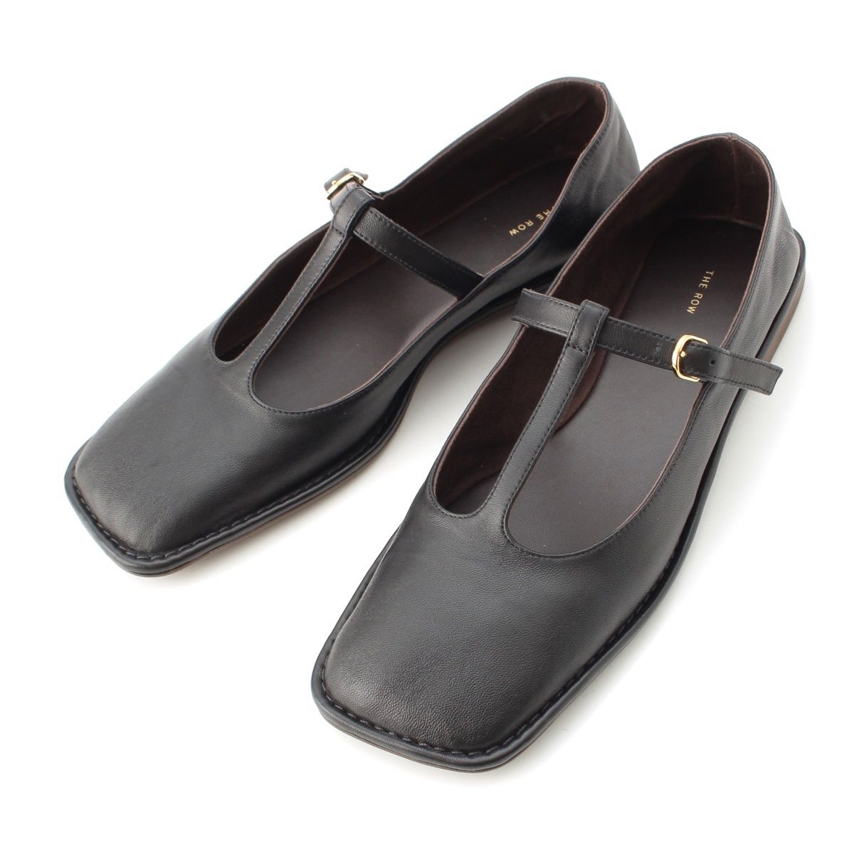 【新品・未使用】ザロウ　メリージェーン　ブラック　37 フラットシューズ ザロウ 25SS レザー SQUARE T-STRAP Tストラップ メリージェーン