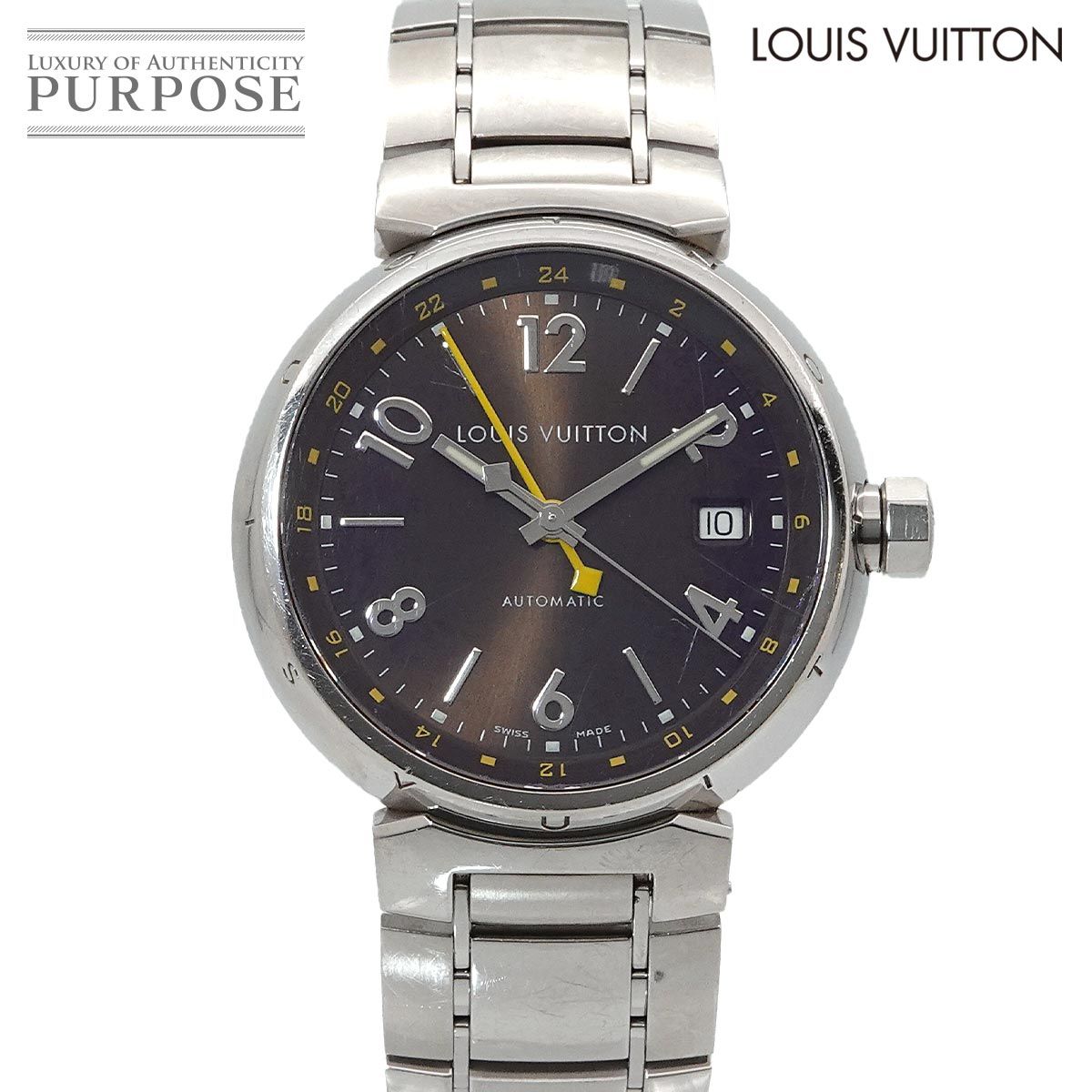ルイ ヴィトン LOUIS VUITTON タンブールGMT Q1131 メンズ 腕時計 
