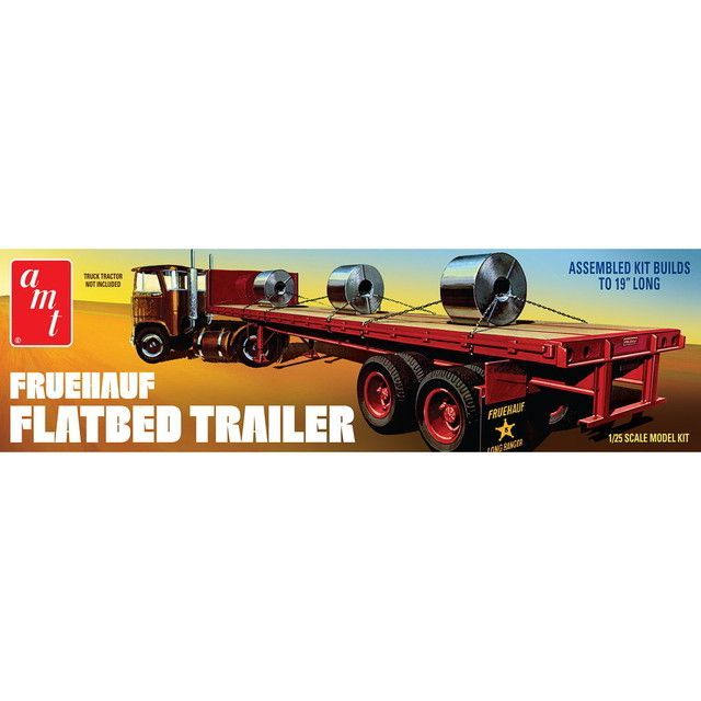 新品 AMT 1/25 フルハーフ フラットベッドトレーラー プラモデル 