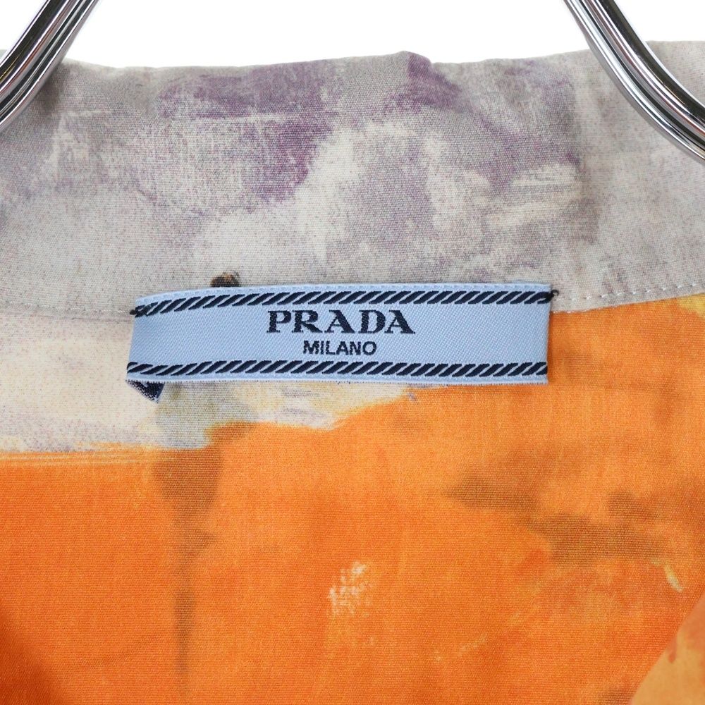 PRADA (プラダ) Landscape Shirt 総柄半袖シャツ レディース オレンジ