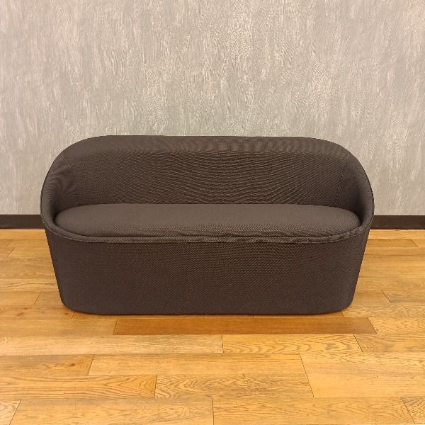 オカムラ 応接ソファ 2人掛け MU21AB-FRU1 ブラック 応接椅子 中古 