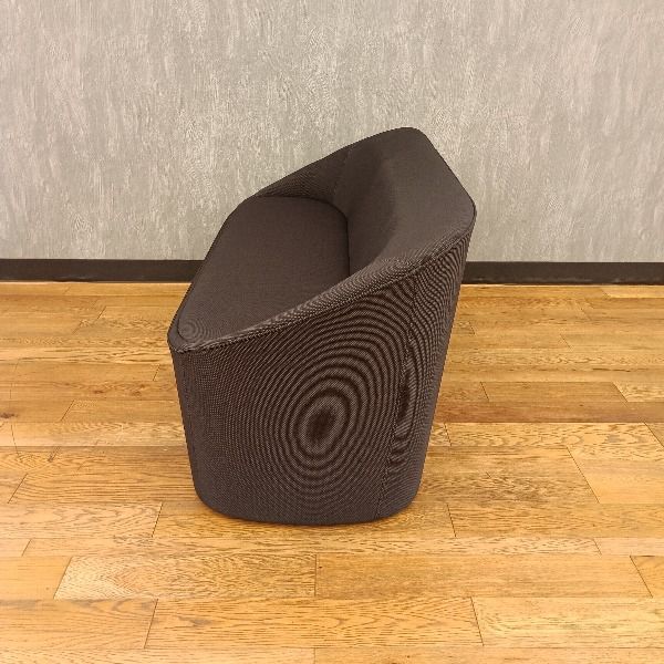 オカムラ 応接ソファ 2人掛け MU21AB-FRU1 ブラック 応接椅子 中古 