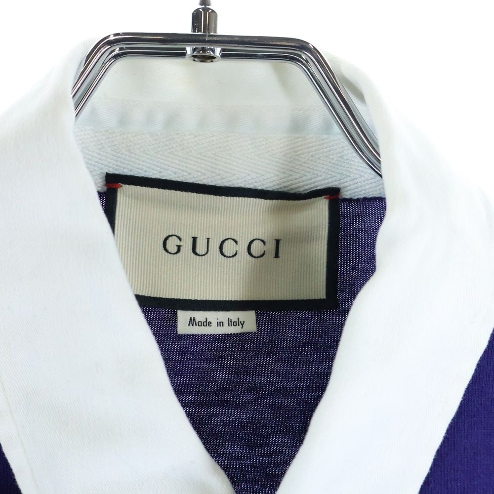 GUCCI (グッチ) GG Polo Shirt 長袖ポロシャツ ネイビー 545800 XJAG9