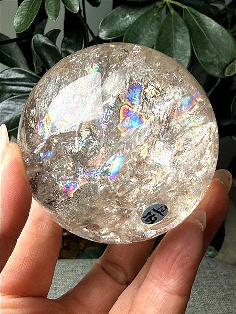 AAA級天然レインボースモーキークォーツ丸玉YT10B1|352B03D