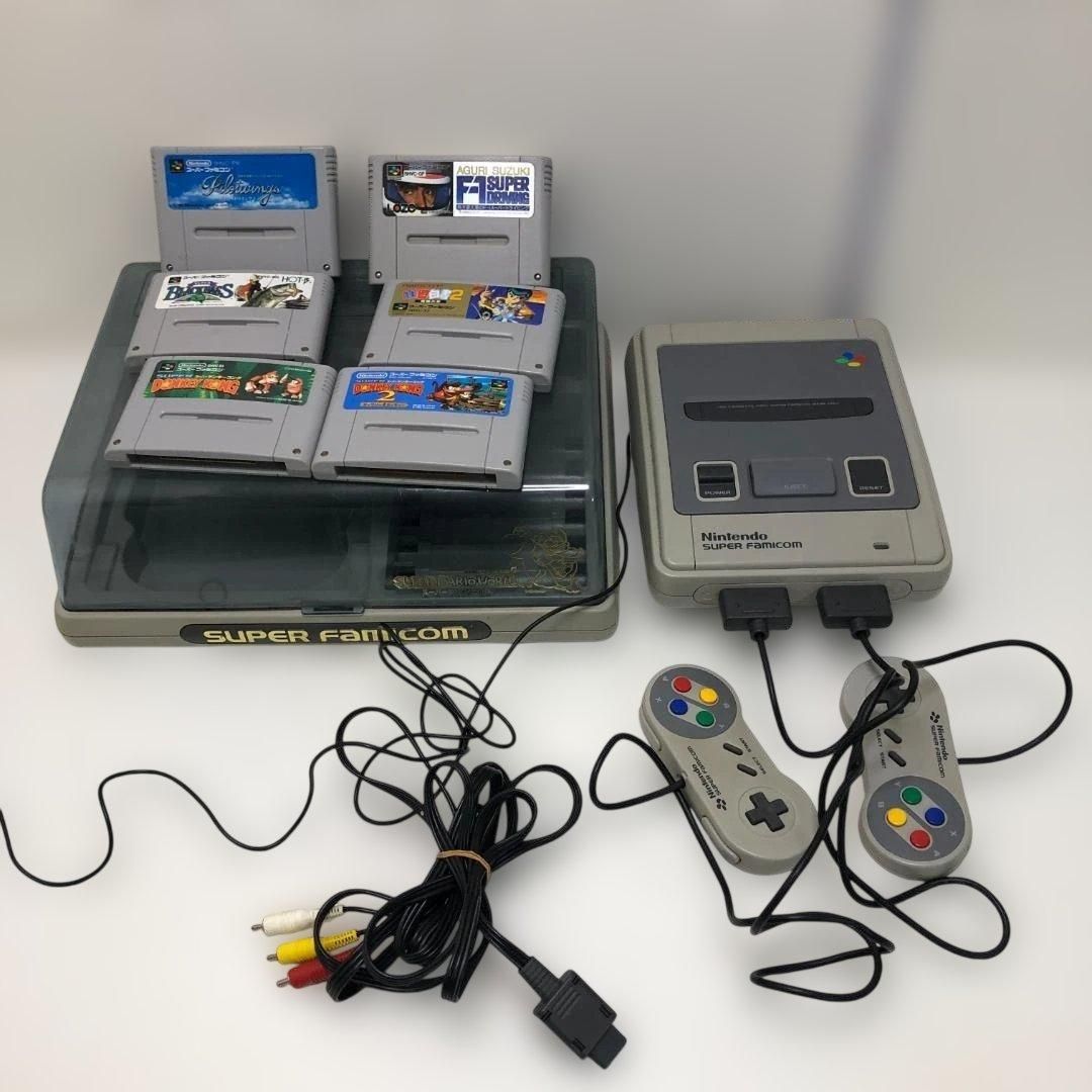 任天堂 Nintendo スーパーファミコン 本体 コントローラー2個 ソフト6