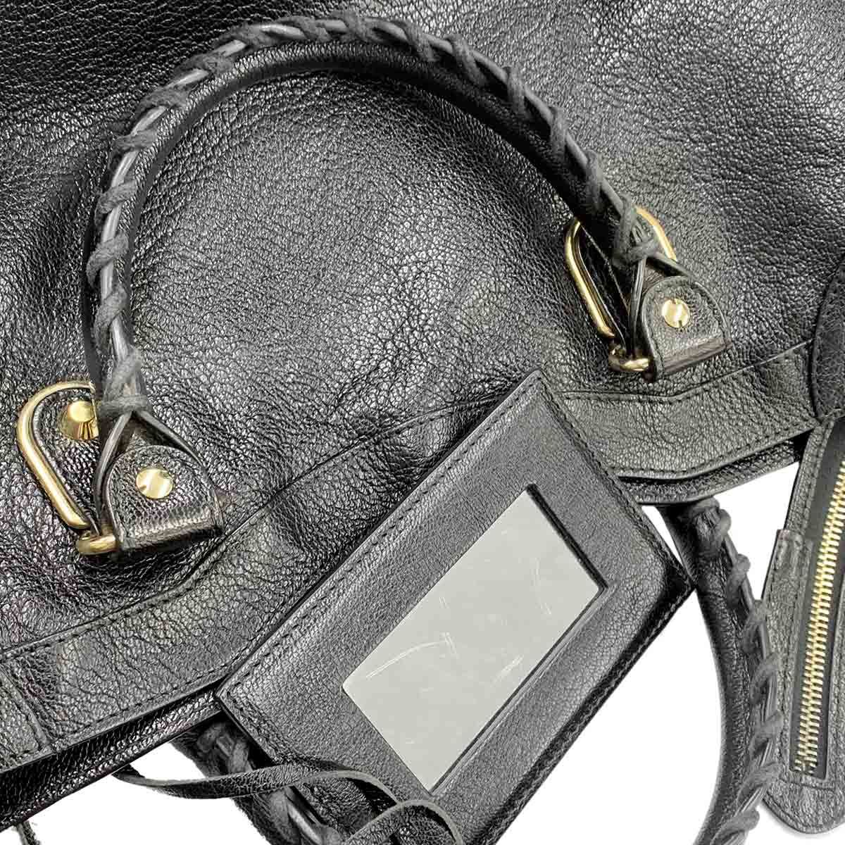 バレンシアガ ショルダーバッグ 2way レザー 黒　ザシティ バレンシアガ BALENCIAGA ザ シティ 2way ハンド ショルダー バッグ
