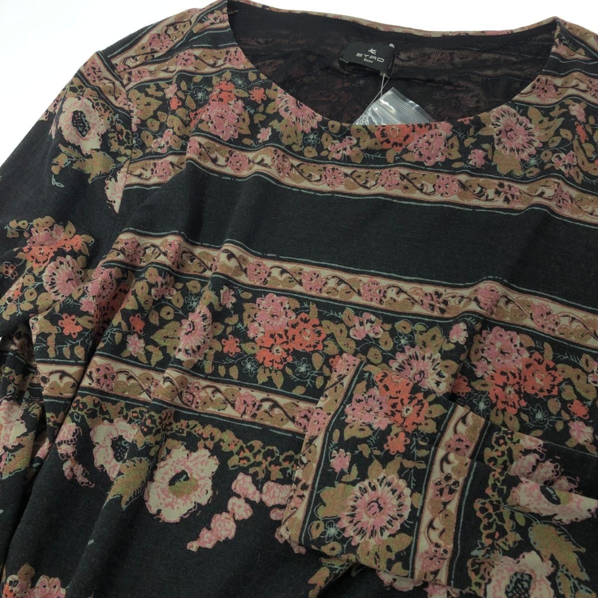 ETRO エトロ ベルト付ワンピース サイズ:42 総柄/花柄/長袖/ウール 
