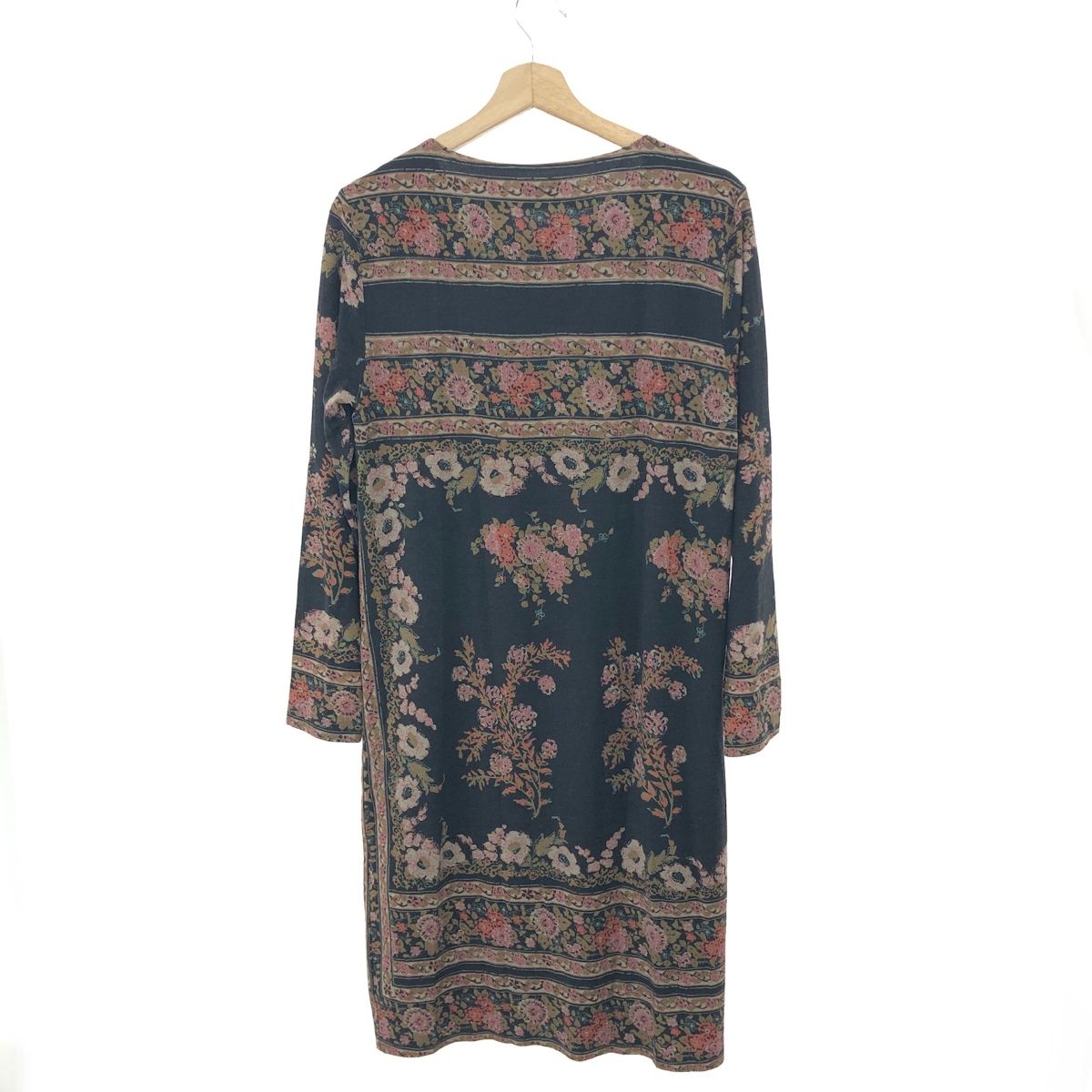 ETRO エトロ ベルト付ワンピース サイズ:42 総柄/花柄/長袖/ウール 