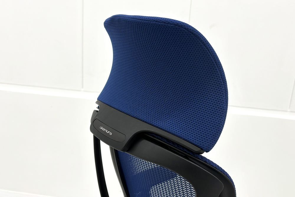  ポリッシュ脚ピカピカ磨き有 オカムラ シルフィーチェア 2019年製 エクストラハイバック 可動肘 OKAMURA Sylphy オフィス家具 ミディアムブルー A000004133 オフィスチェア オフィスチェア ワークチェア 椅子 チェア