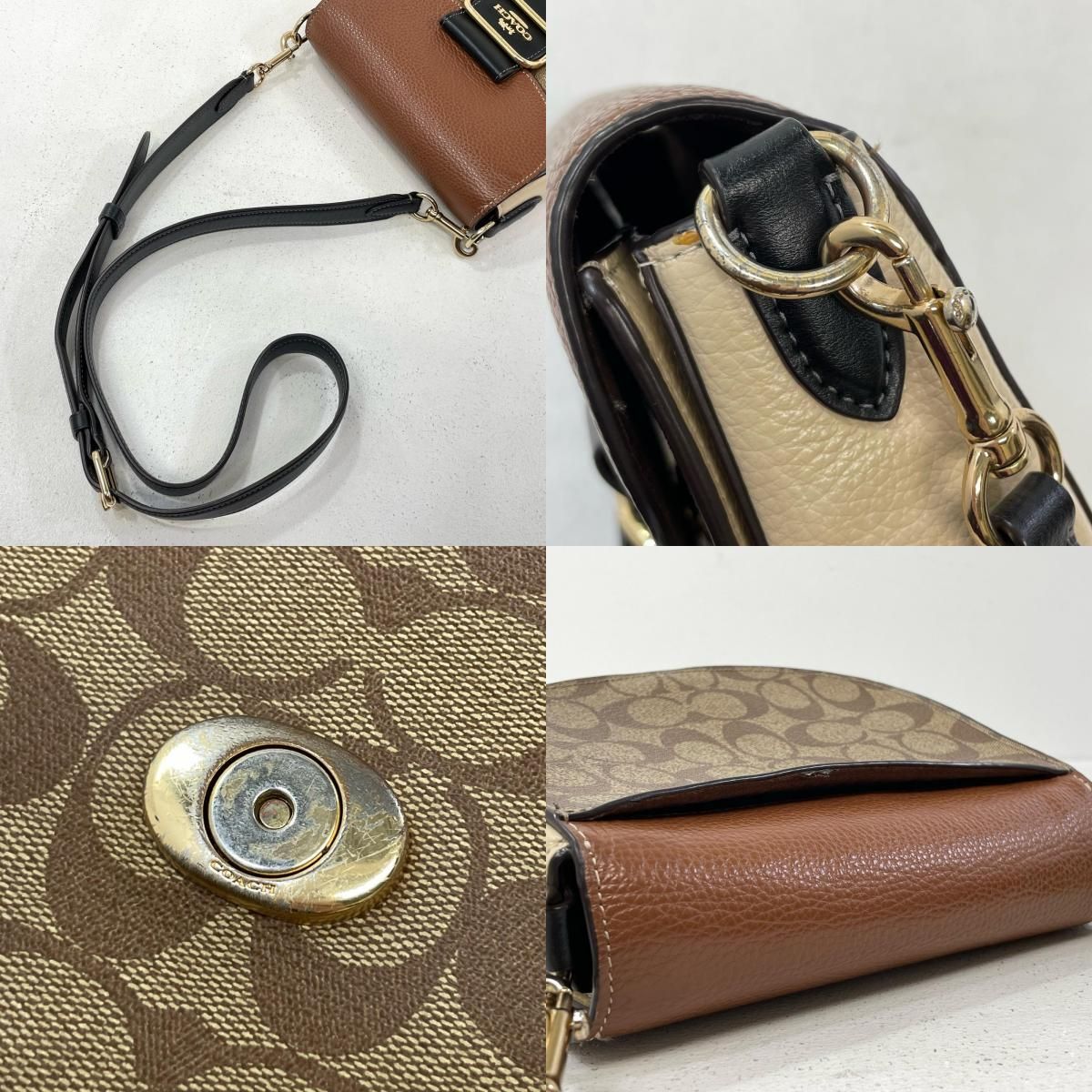 中古】COACH | コーチ モーガン サドル シグネチャー ショルダーバッグ 