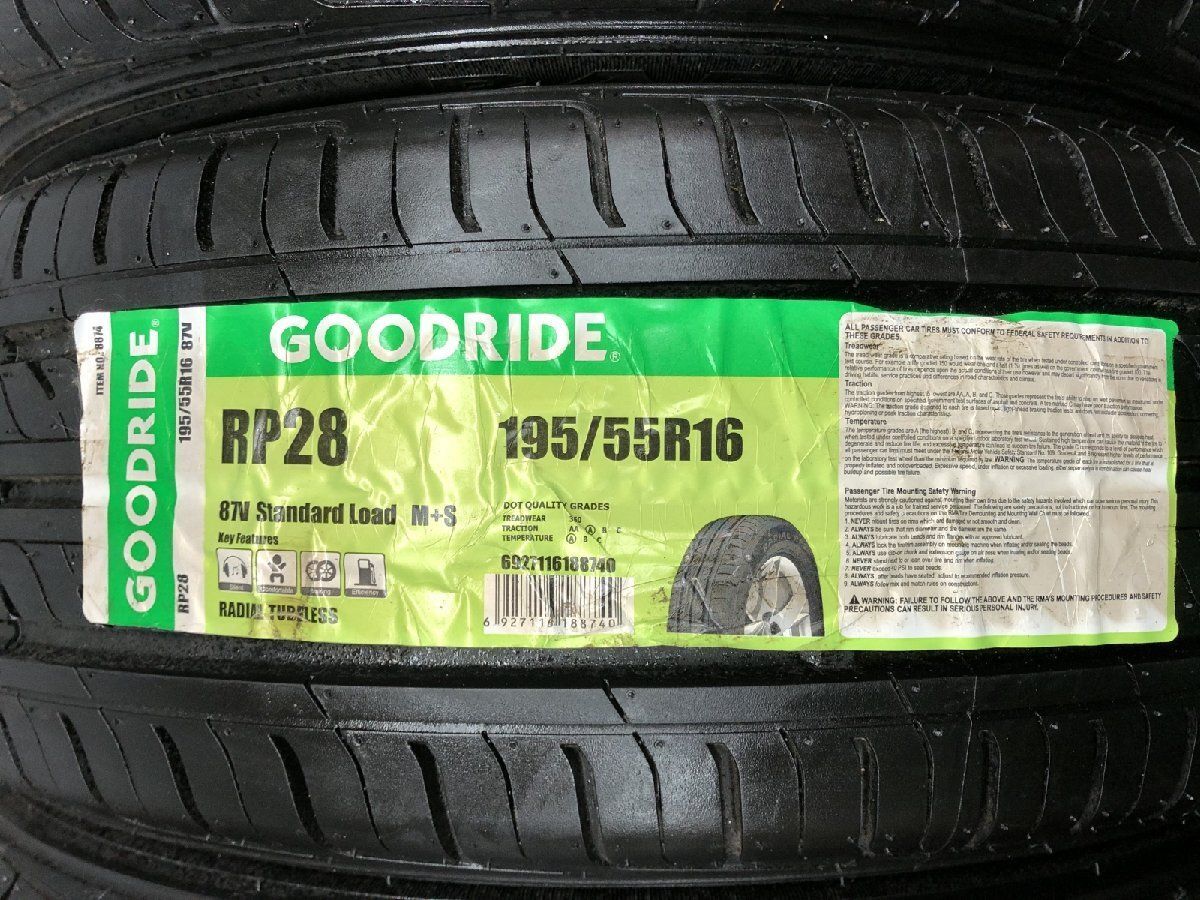 【新品】GOODRIDE RP28 195/55R16 87V 16インチ 夏タイヤ 4本 22年製 ノートe-POWER MAZDA2 CR-Z アクア MINI /1シリーズ等　(STX040) 新品】GOODRIDE RP28 195/55R16 87V 16インチ 夏タイヤ 4本 22年製