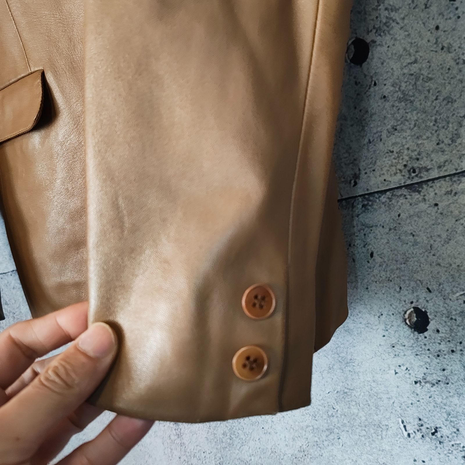00s ANAYI Lambskin Leather Tailored Jacket Camel M size相当 アナイ 