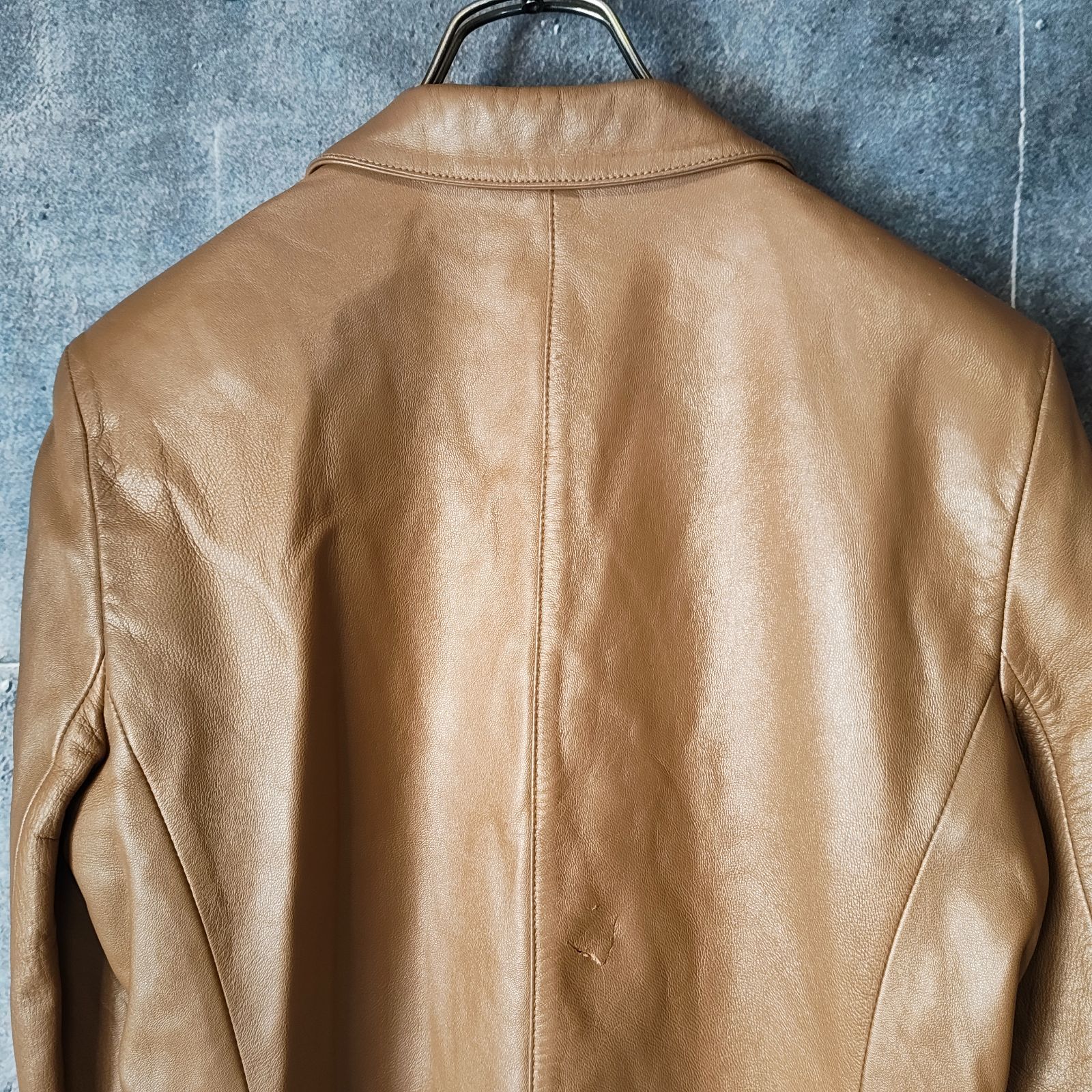 00s ANAYI Lambskin Leather Tailored Jacket Camel M size相当 アナイ