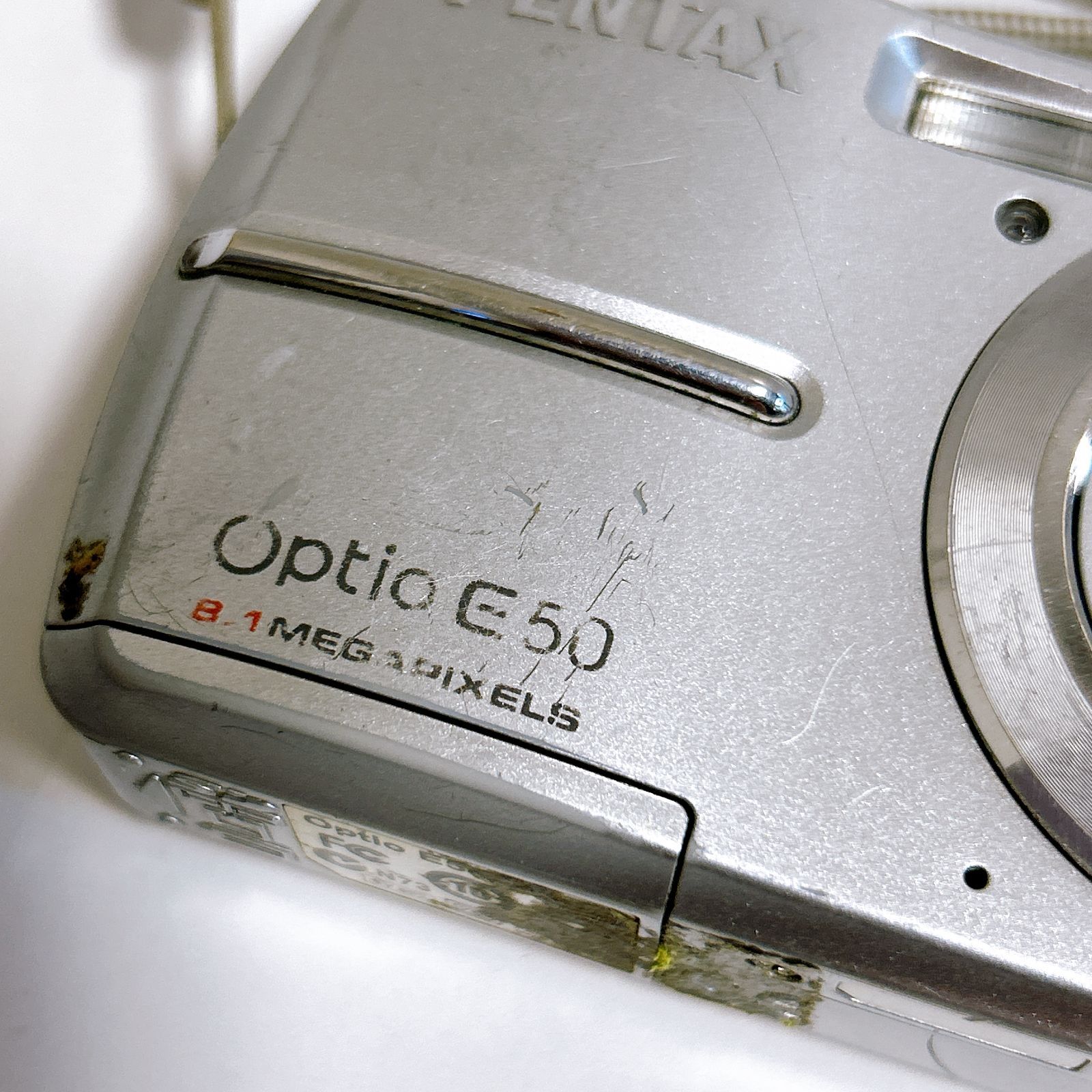 PENTAX Optio E50 カメラ コンデジ シルバー 動作確認済み キズあり