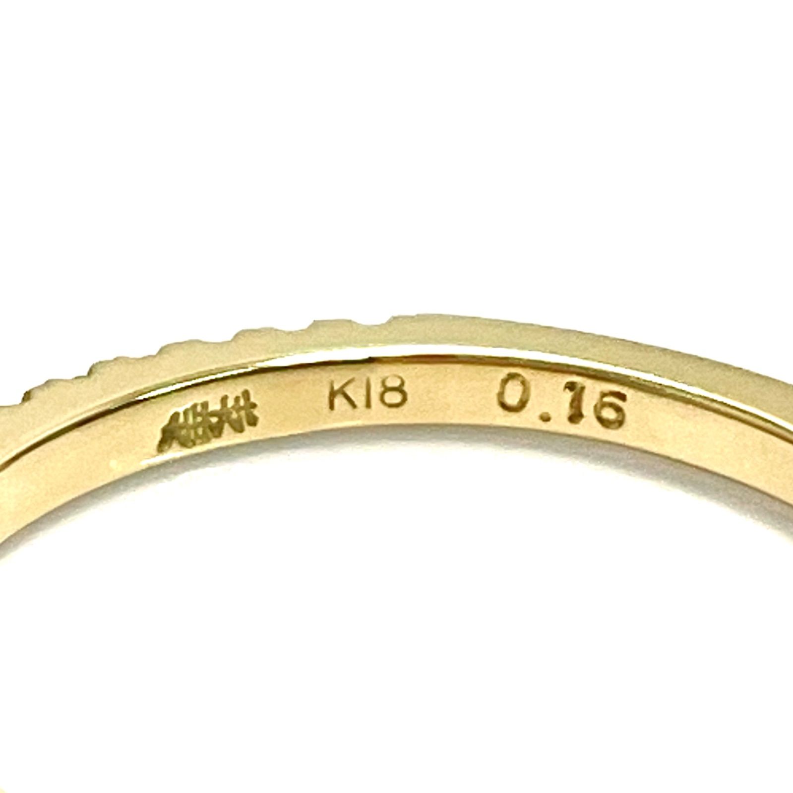 AHKAH / アーカー ティナ ダイヤリング K18YG 0.16ct 9号 ハーフ