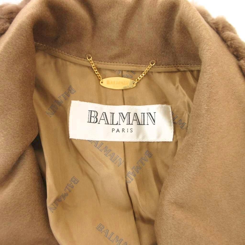 バルマン BALMAIN タグ付き ロングコート カシミヤ・アンゴラ混 