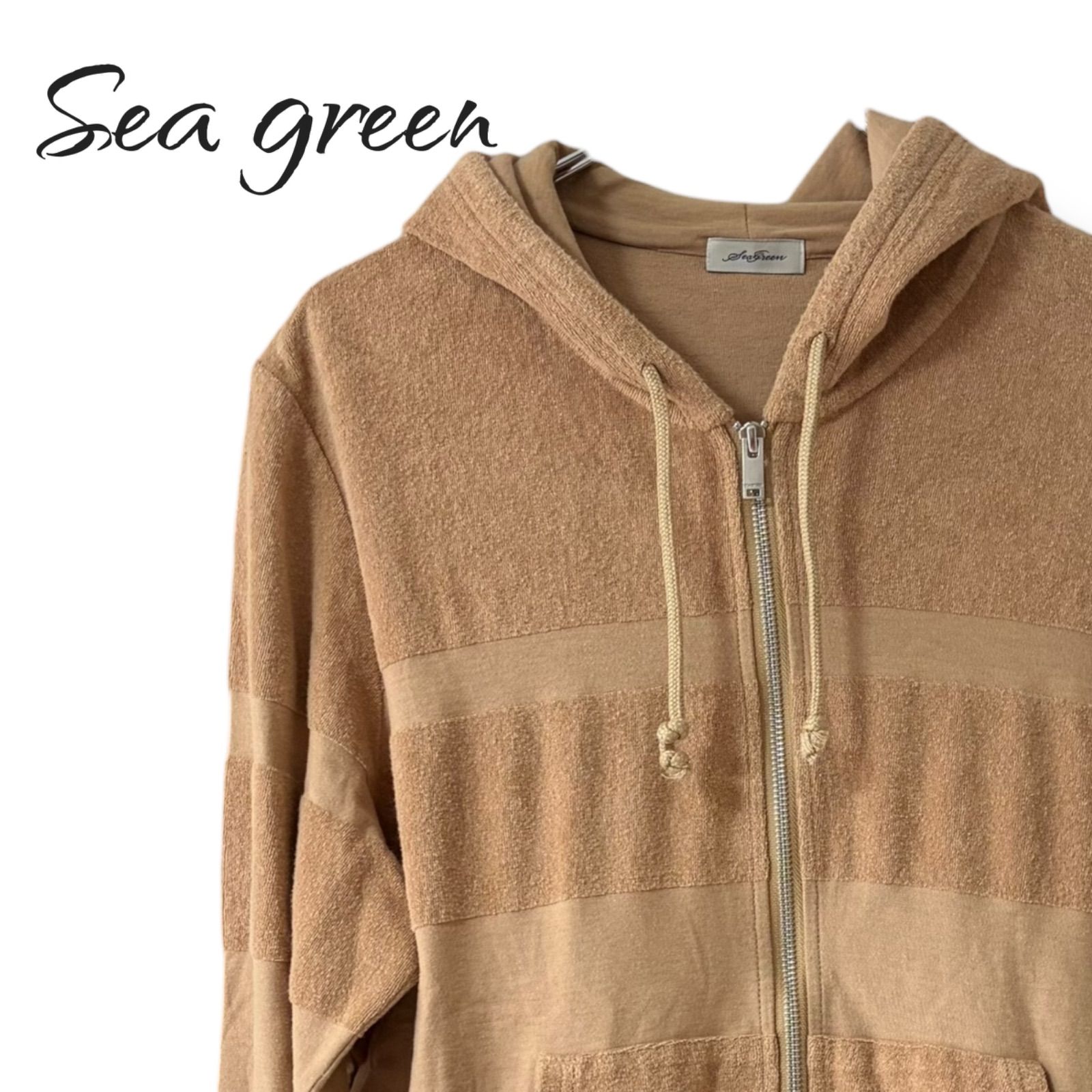 Seagreen シーグリーン パイル ボーダー パーカー 03 L タトラス