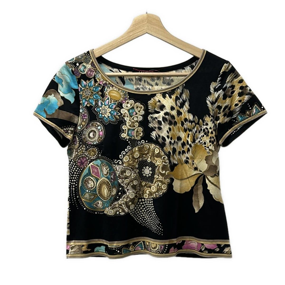LEONARD(レオナール) 半袖Tシャツ サイズL レディース - 黒×ブラウン