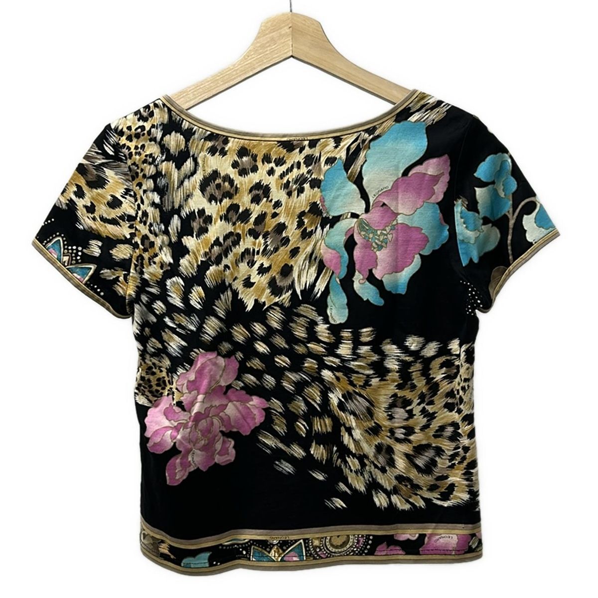LEONARD(レオナール) 半袖Tシャツ サイズL レディース - 黒×ブラウン