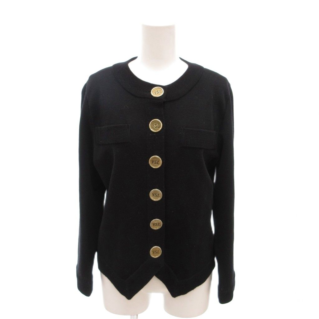イヴサンローラン YVES SAINT LAURENT 美品 ニットカーディガン ウール
