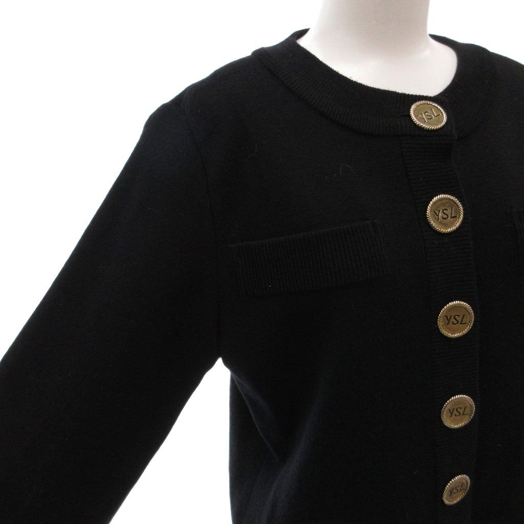 イヴサンローラン YVES SAINT LAURENT 美品 ニットカーディガン ウール