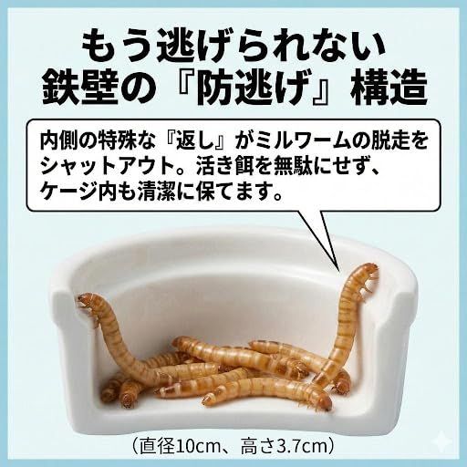 ArkreaM] 爬虫類 レオパ ニシアフ 飼育セット 防逃げ陶器製エサ