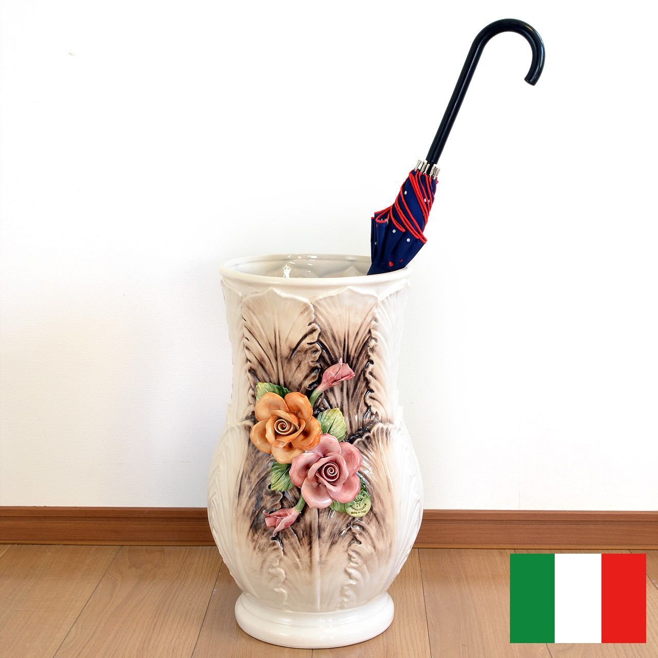 イタリア製 陶器傘立て バラ2 - メルカリ