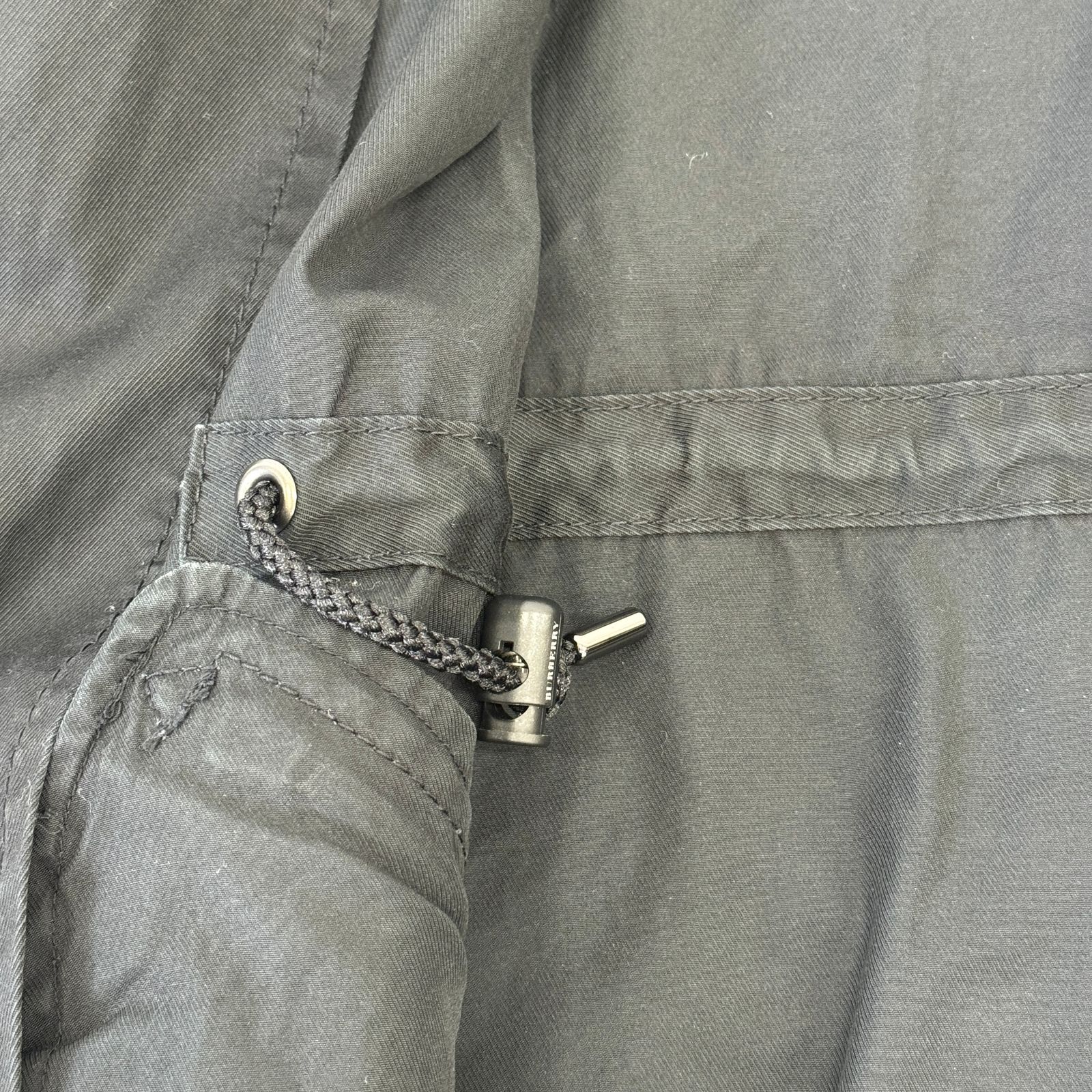 BURBERRY BLACK LABEL モッズコート M 黒 ノバチェック フード付き