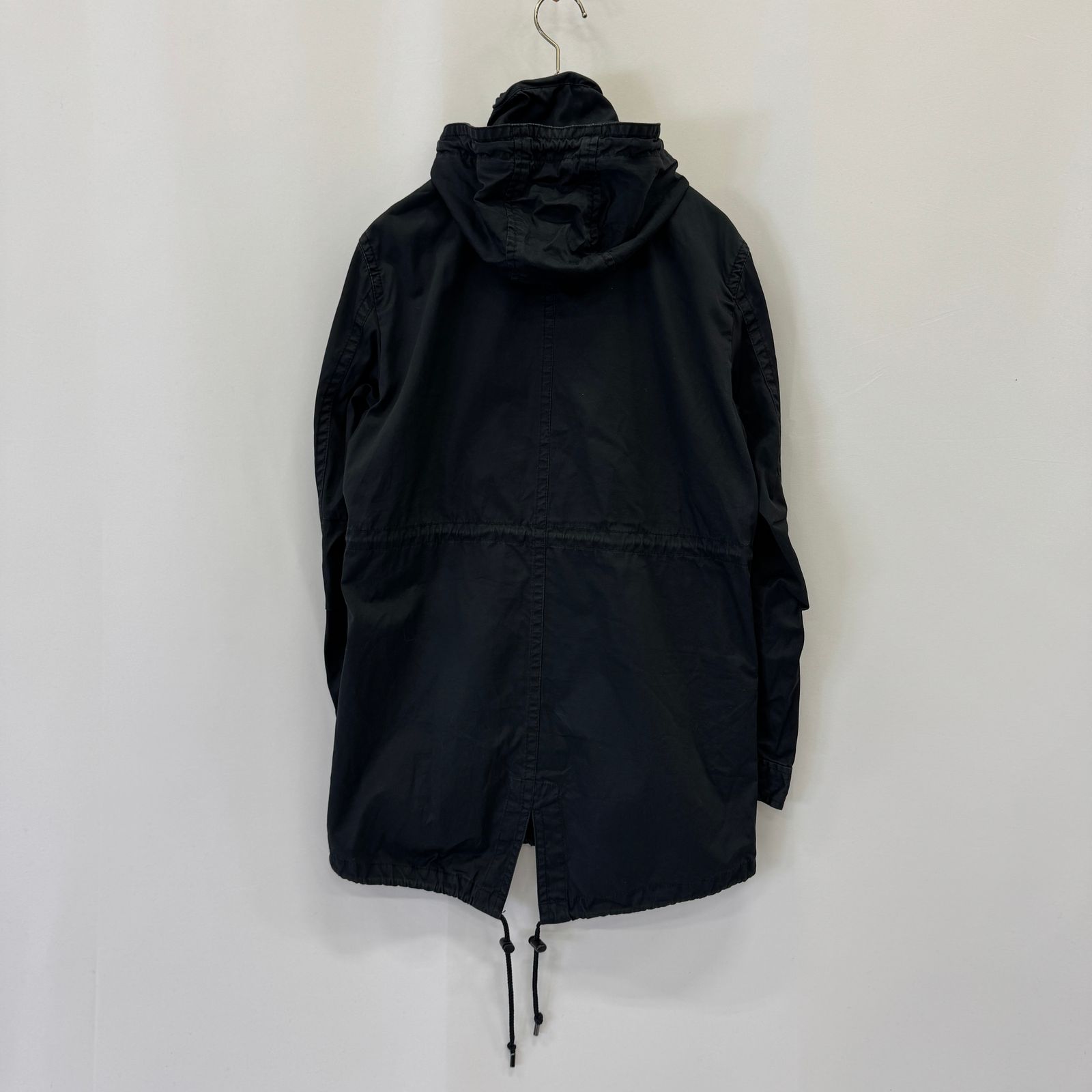 バーバリー　ブラックレーベル　モッズコート　ノバチェック　フード　黒　L BURBERRY BLACK LABEL モッズコート M 黒 ノバチェック フード付き
