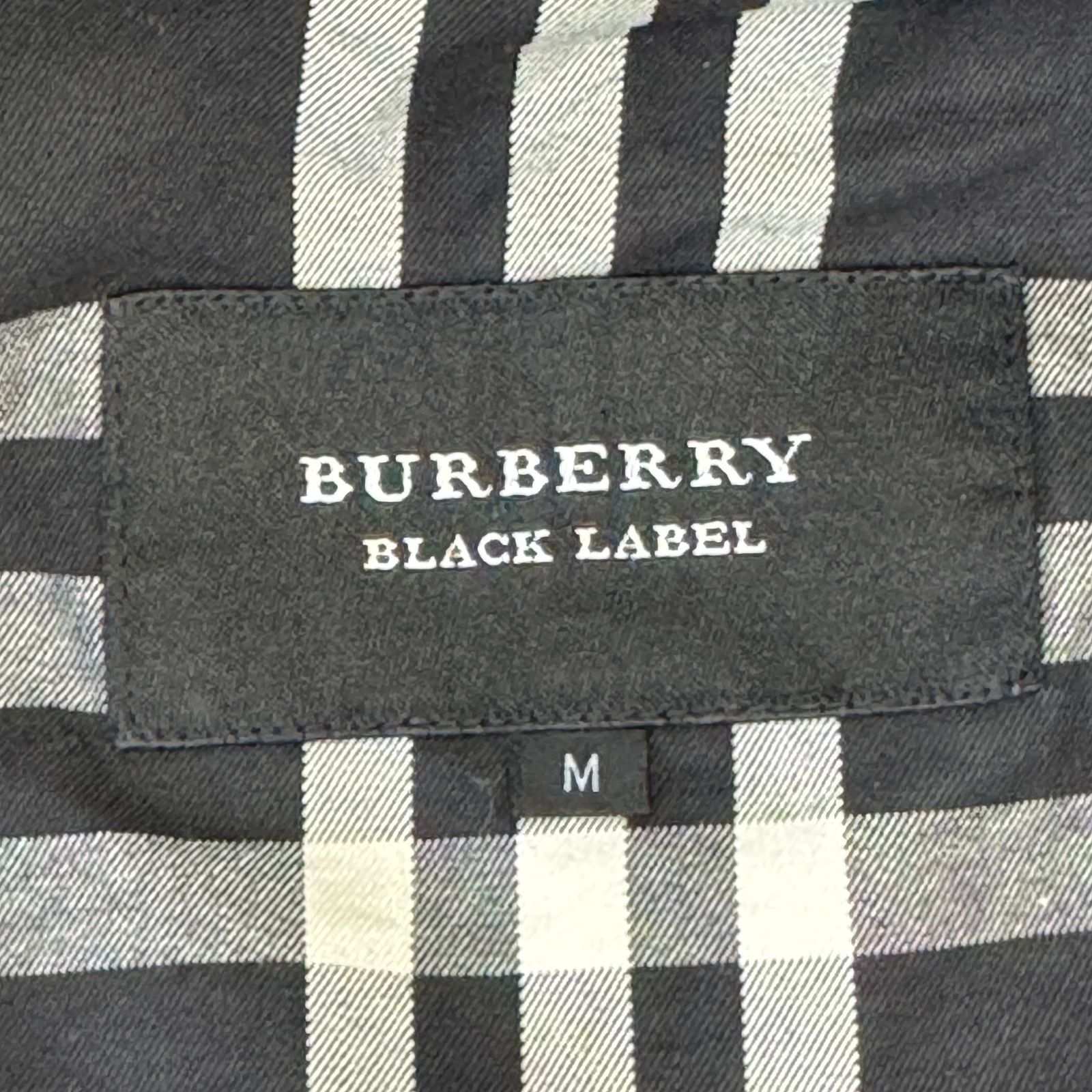 BURBERRY BLACK LABEL モッズコート M 黒 ノバチェック フード付き