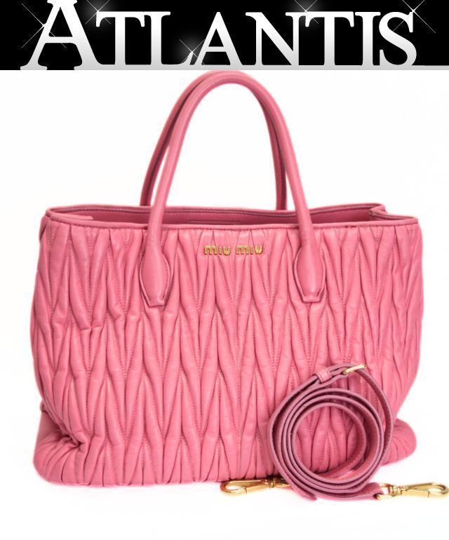 Miu Miu ミュウミュウ マテラッセ 2WAYバッグ レザー ピンク 【73920
