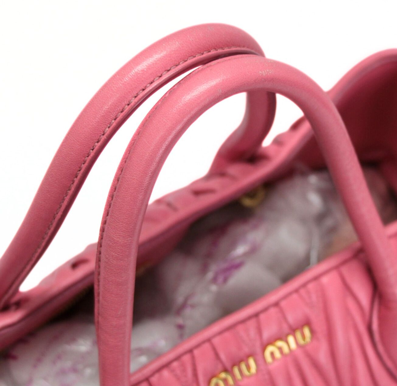 Miu Miu ミュウミュウ マテラッセ 2WAYバッグ レザー ピンク 【73920