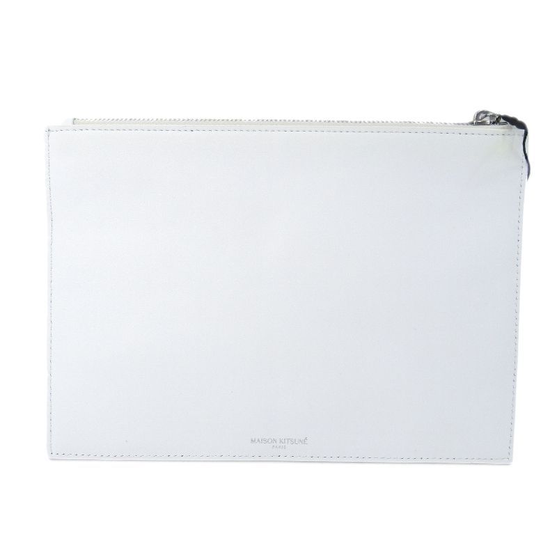 美品 MAISON KITSUNE メゾンキツネ ポーチ JU05335LC0033 フラット