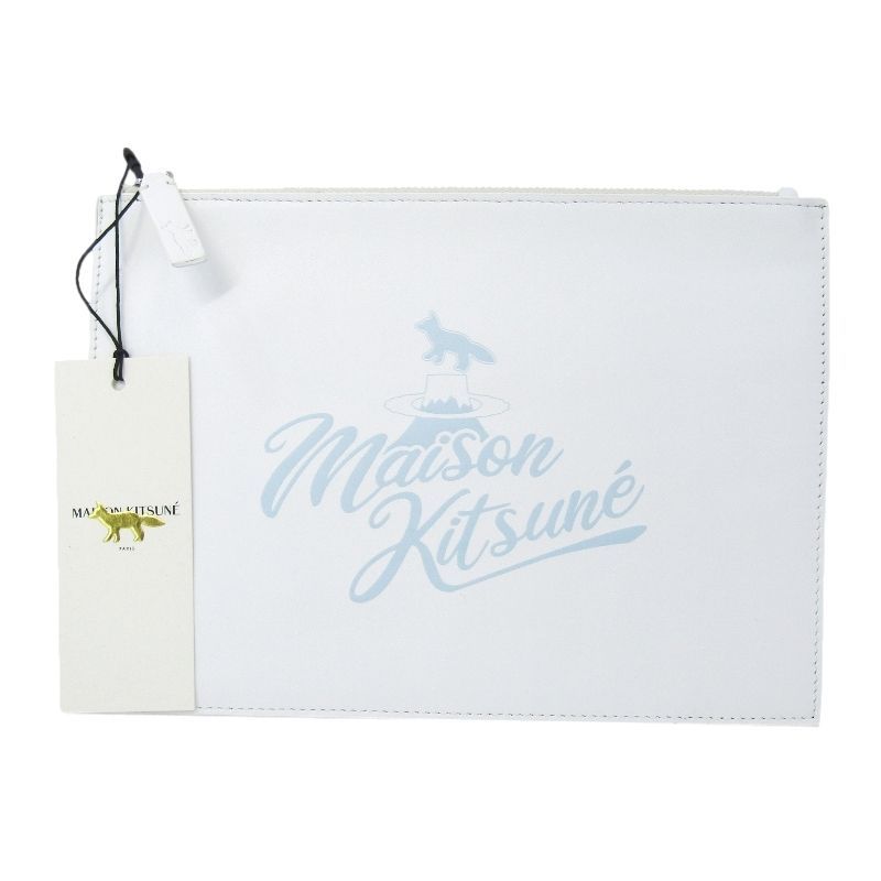 美品 MAISON KITSUNE メゾンキツネ ポーチ JU05335LC0033 フラット