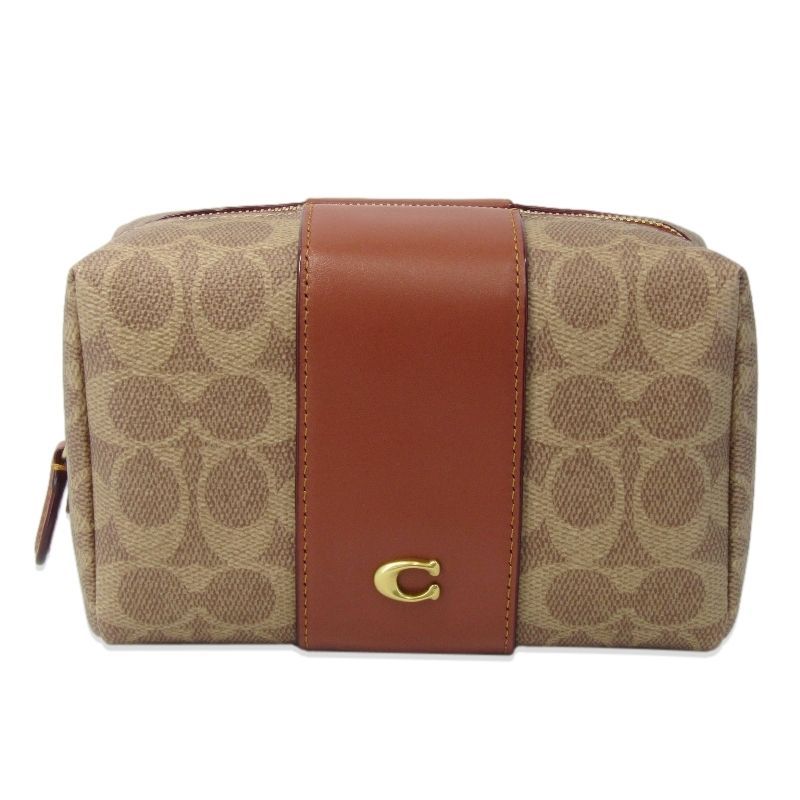 美品 COACH コーチ エッセンシャル コスメティック ポーチ CR514 