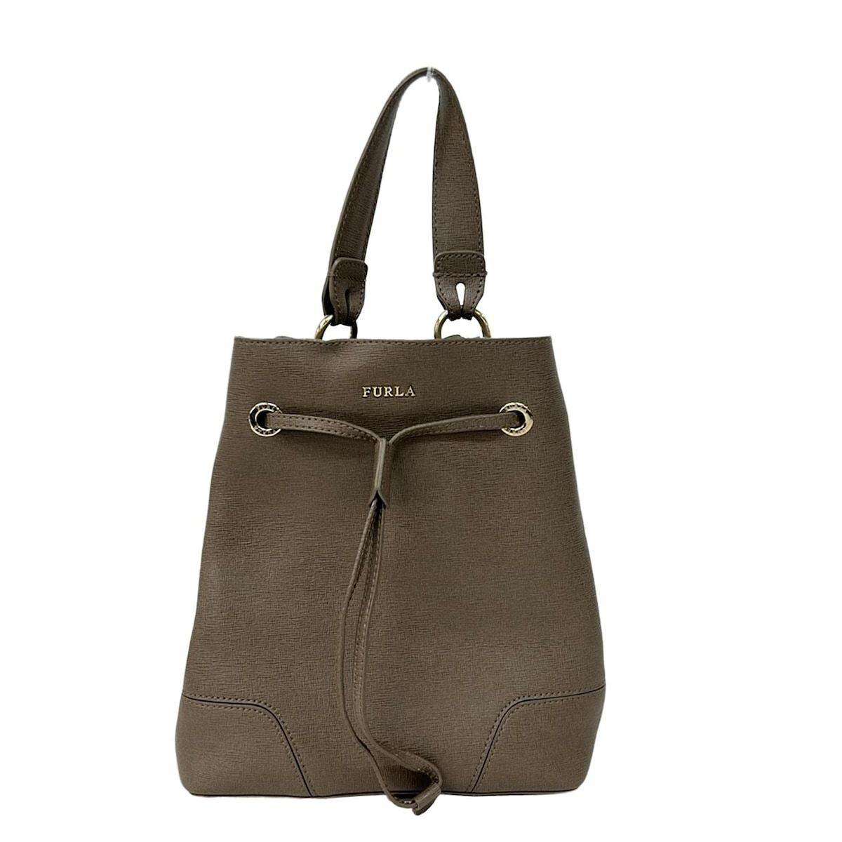 FURLA(フルラ) ハンドバッグ ステイシー ブラウン 巾着型/2way レザー 