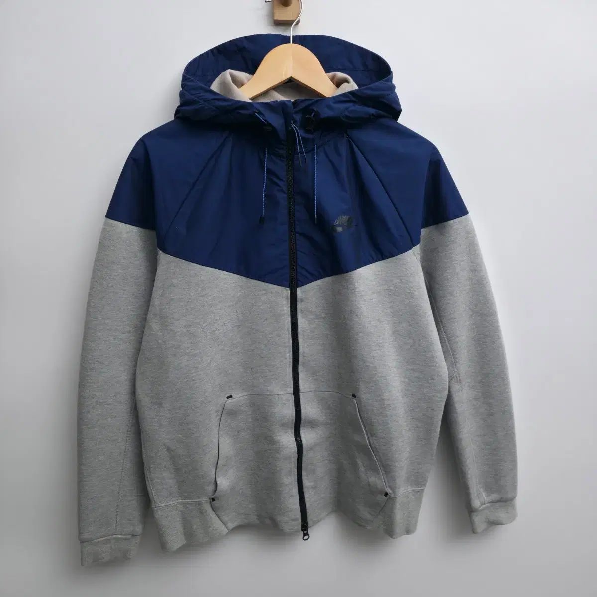 NIKE◇テックフリースウィンドランナージップパーカー/M/コットン/BLK