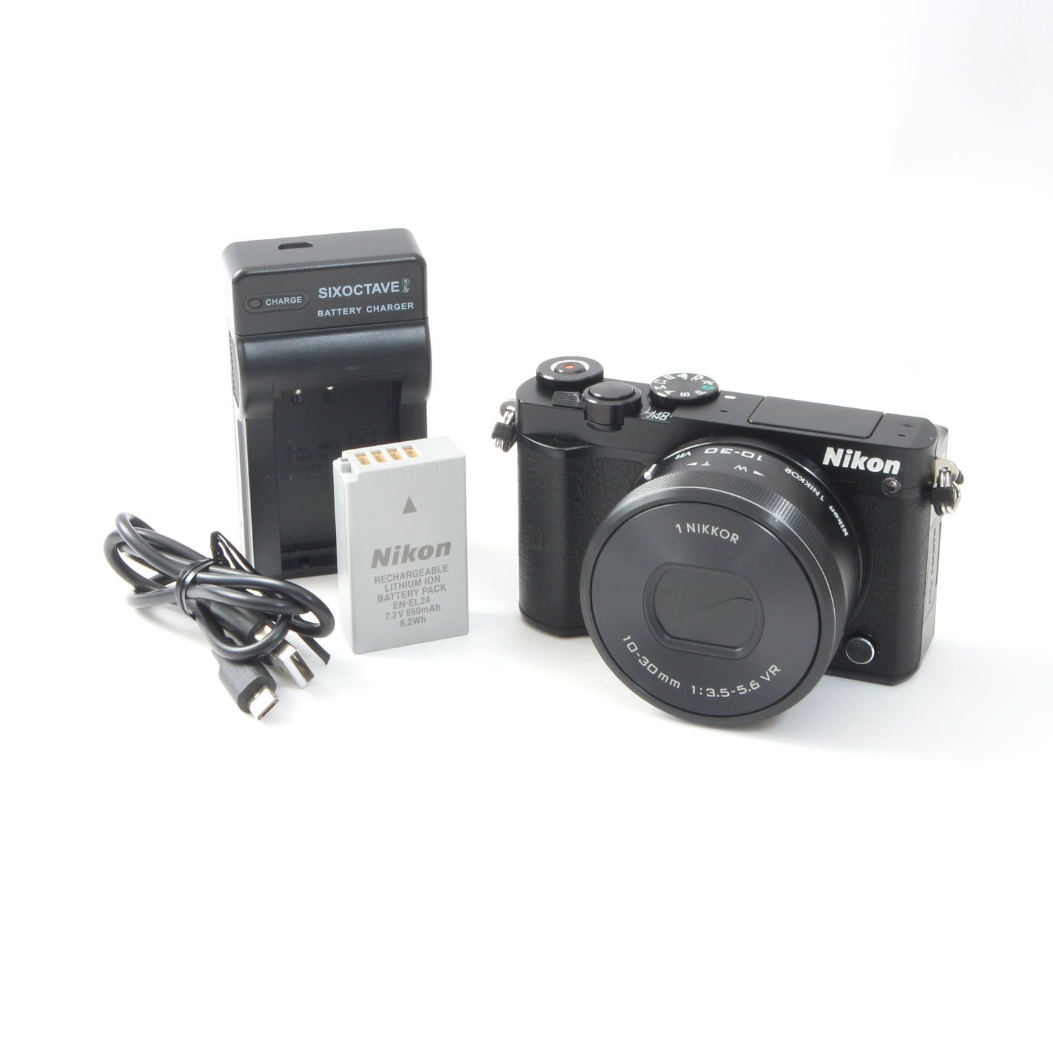 シャッター数110回】 ニコン Nikon1 J5 ブラック + 10-30mm 標準 シャッター数110回】 ニコン Nikon1 J5 ブラック + 10-30mm 標準