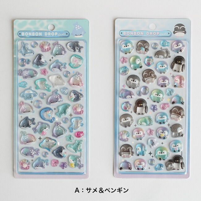 メール便配送】【アザラシ＆カワウソ】BONBON DROP シール うみの